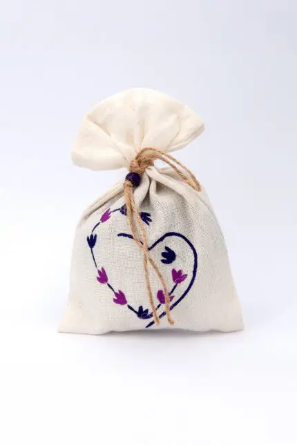 çiçek desenli lavanta kesesi