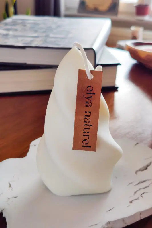 elya naturel dekoratif mum - ağaç