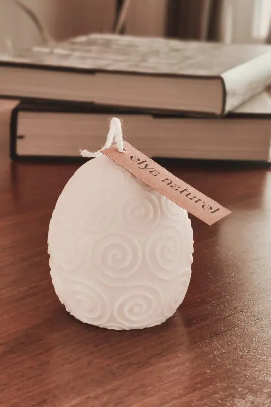 elya naturel dekoratif mum - yumurta