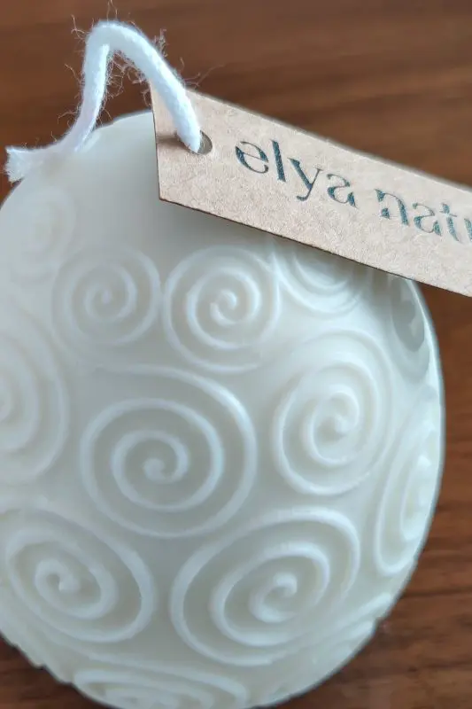 elya naturel dekoratif mum - yumurta